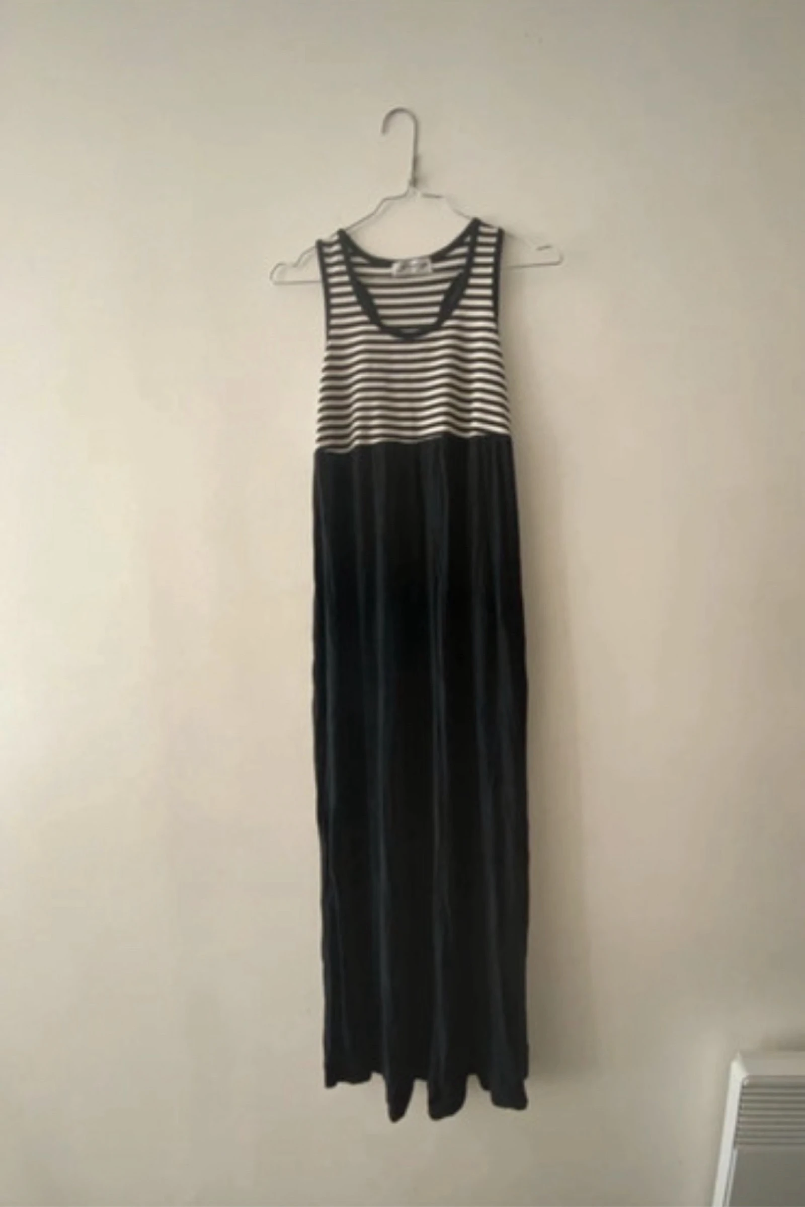Robe Longue Jing 36 Marinière Rayures Noires Blanches Débardeur Maxi